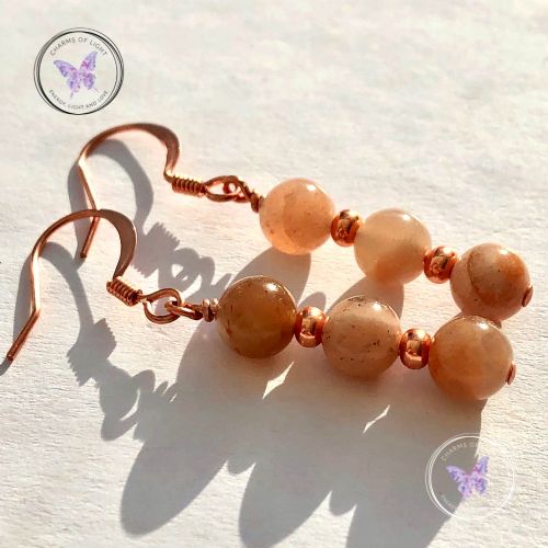 Sunstone Copper Earrings